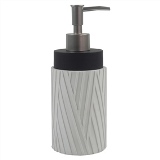 PORTA SABONETE LIQUIDO EM RESINA BRANCO. PRETO E PRATEADO