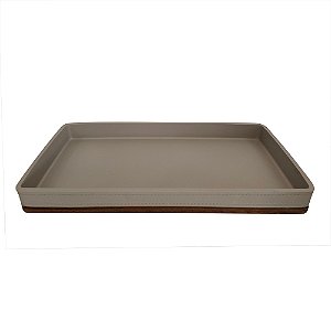 BANDEJA EM RESINA RETANGULAR CINZA 40,5CM X 4CM X 20,5CM