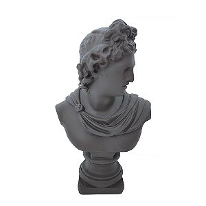 BUSTO DECORATIVO EM RESINA CINZA