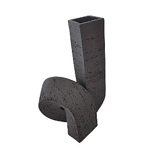 VASO DECORATIVO EM RESINA CINZA