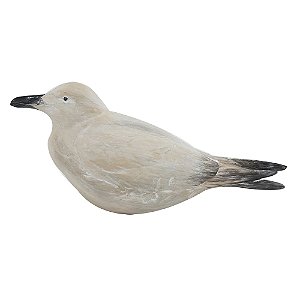 PATO DECORATIVO EM RESINA PRETO E BRANCO 21,7CM X 6,5CM X 10CM