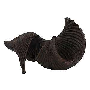 CONCHA DECORATIVA EM RESINA MARROM 27,3CM X 17,5CM X 16,8CM
