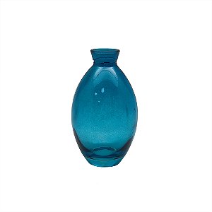 VASO DECORATIVO EM VIDRO AZUL