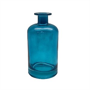 VASO DECORATIVO EM VIDRO AZUL