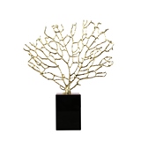 PEÇA DECORATIVA DE CRISTAL E METAL DOURADA E PRETA