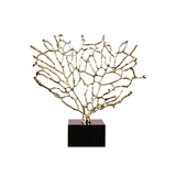 PECA DECORATIVA DE CRISTAL E METAL DOURADA E PRETA