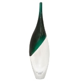 VASO DE VIDRO TURQUESA E TRANSPARENTE