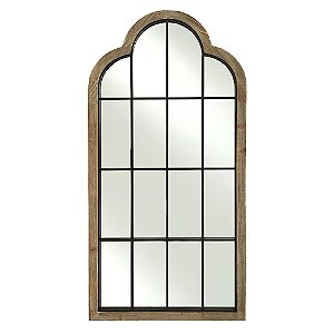 ESPELHO COM MOLDURA DE MADEIRA NATURAL