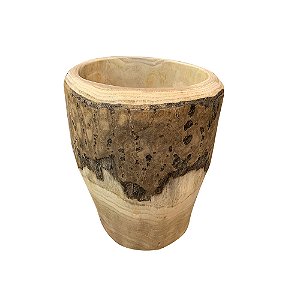 VASO DECORATIVO EM MADEIRA NATURAL