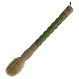 PINCEL DECORATIVO DE PEDRA VERDE E MADEIRA