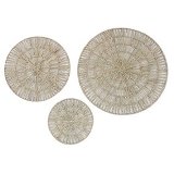 CONJ DE OBJETOS DECORATIVOS DE PAREDE NATURAL - 3 PCS