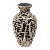 VASO DE BAMBU E TRANCADO PRETO E NATURAL