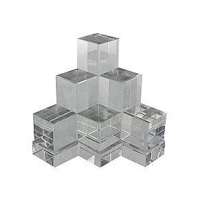 PECA DECORATIVA EM VIDRO - DECORACAO DE MESA - TRANSPARENTE - 12.5X12.5X14CM