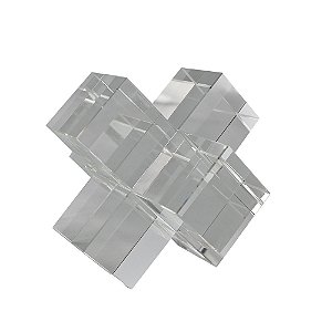 PECA DECORATIVA EM VIDRO - DECORACAO DE MESA - TRANSPARENTE - 12X12X12CM