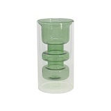 VASO DE VIDRO DUPLO TRANSPARENTE E VERDE