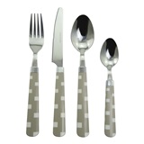 FAQUEIRO DE INOX CABO CINZA - 24 PCS