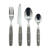 FAQUEIRO DE INOX CABO CINZA - 24 PCS