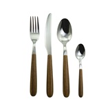 FAQUEIRO DE INOX CABO MARROM - 24 PCS