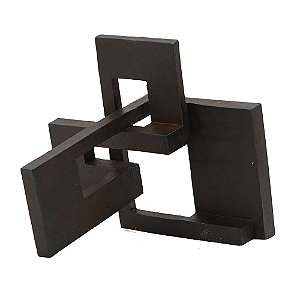 PECA DECORATIVA EM RESINA ESCULTURA ABSTRATA PRETO 24CM X 25CM X 23,5CM