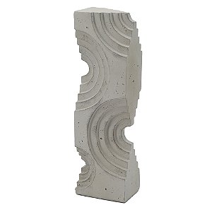 PECA DECORATIVA EM RESINA ESCULTURA ABSTRATA BRANCO MARMORE 11CM X 7,3CM X 36CM