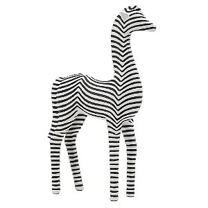 ZEBRA DECORATIVA EM RESINA PRETO E BRANCO 23,2CM X 8CM X 38,5CM