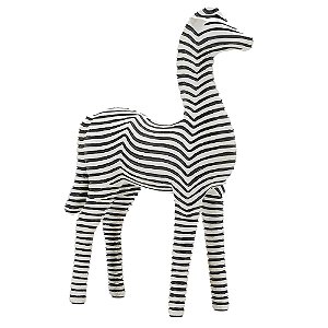 ZEBRA DECORATIVA EM RESINA PRETO E BRANCO 19,6CM X 6,9CM X 29CM