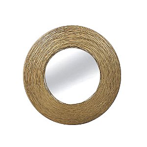 ESPELHO COM MOLDURA EM METAL DOURADO