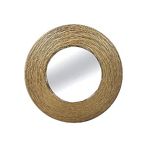 ESPELHO COM MOLDURA EM METAL DOURADO