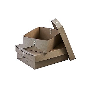 CJ DE CAIXAS DECORATIVAS EM COURO SINTETICO BEGE 2PCS