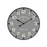 RELOGIO DE PAREDE CINZA DE MADEIRA E METAL
