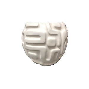 VASO DECORATIVO COM RELEVO EM RESINA BRANCO