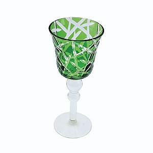 JOGO DE TACAS PARA VINHO BRANCO - VERDE - 6 PCS