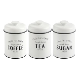 CJ. DE METAL PARA CAFE, CHA E ACUCAR BRANCO - 3PCS