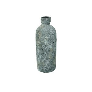 VASO DECORATIVO EM CERAMICA CINZA TEXTURIZADO