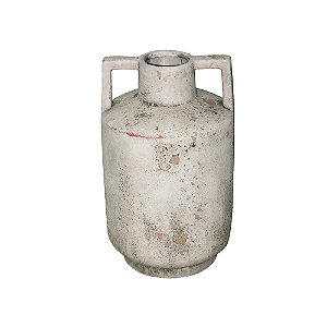 VASO DECORATIVO EM CERAMICA BRANCO RUSTICO