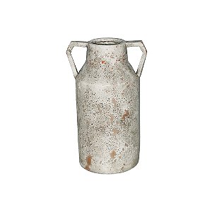 VASO DECORATIVO EM CERAMICA BRANCO RUSTICO