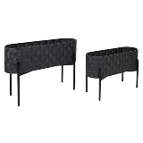 CJ. DE CACHEPOTS EM METAL PRETO - 2PCS