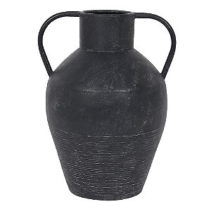 VASO DECORATIVO EM METAL PRETO 31,5CM X 28CM X 42CM