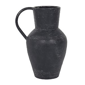 VASO DECORATIVO EM METAL PRETO 26CM X 20CM X 33CM