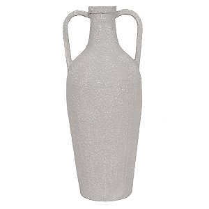 VASO DECORATIVO EM METAL BRANCO 18,5CM X 46CM