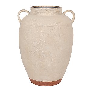 VASO DECORATIVO EM METAL COR CREME 27CM X 37CM