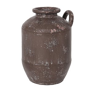 VASO DECORATIVO EM METAL COR MARROM 16CM X 23CM
