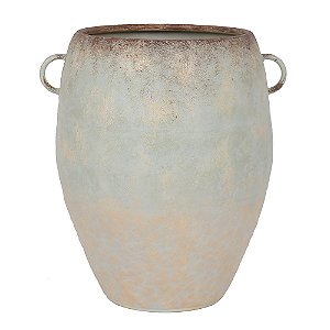 VASO DECORATIVO EM METAL - ESVERDEADO - 31M X 38CM