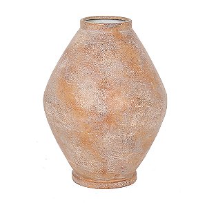 VASO DECORATIVO EM METAL COR ROSA 24,5CM X 32CM