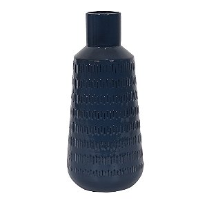 VASO DECORATIVO EM METAL COR AZUL 16CM X 36CM