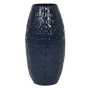 VASO DECORATIVO EM METAL COR AZUL 20CM X 40CM