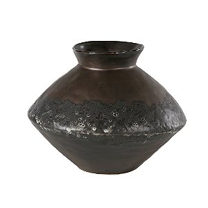 VASO DECORATIVO EM CERAMICA PRETO