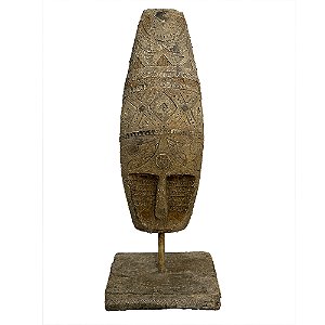 PECA DECORATIVA EM RESINA ESTATUETA MARROM 30X15X67CM