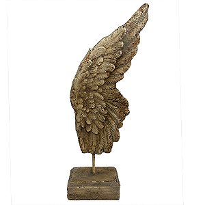 PECA DECORATIVA EM RESINA ESTATUETA ASA MARROM 22X10X62CM