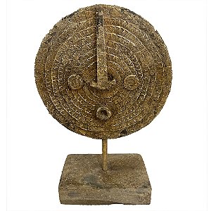 PECA DECORATIVA EM RESINA ESTATUETA MARROM 37X016X56CM